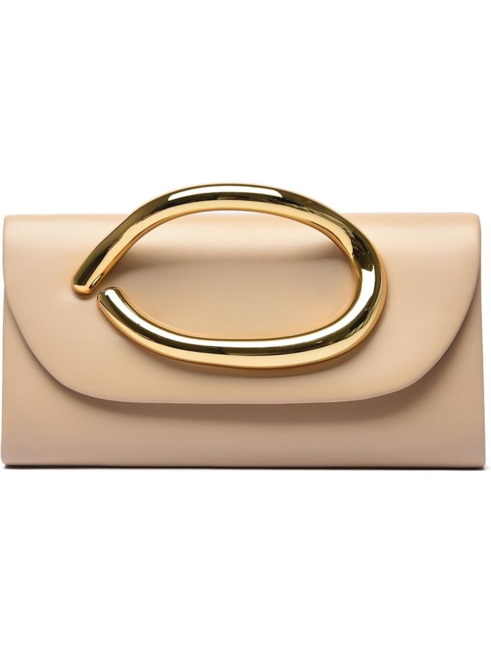 Women's Nude Vegan Leather Clutch Purses Formal Elegant Evening Handbag
